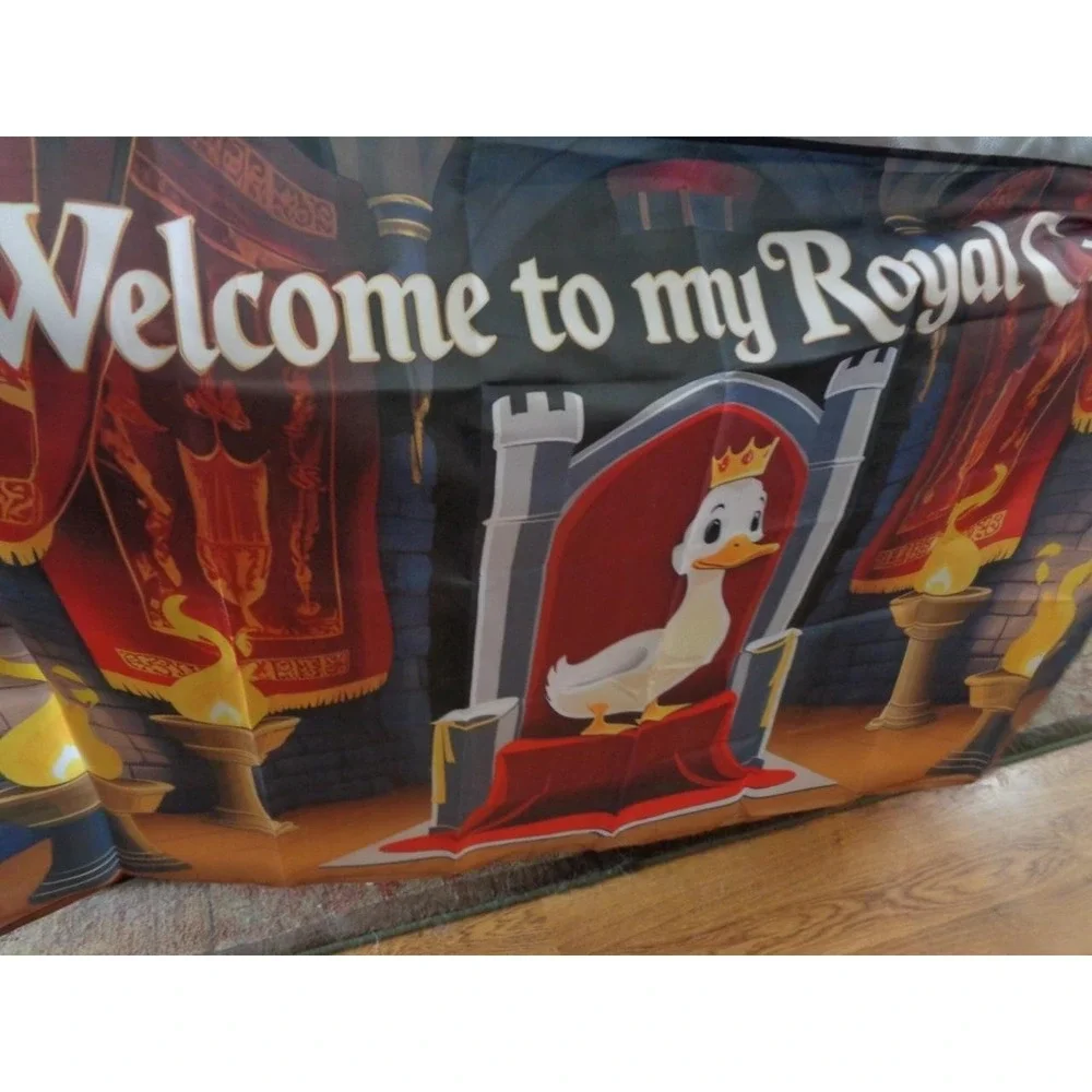 Fabric Cloth Banner WELCOME TO MY ROYAL CRIB Duck King 35